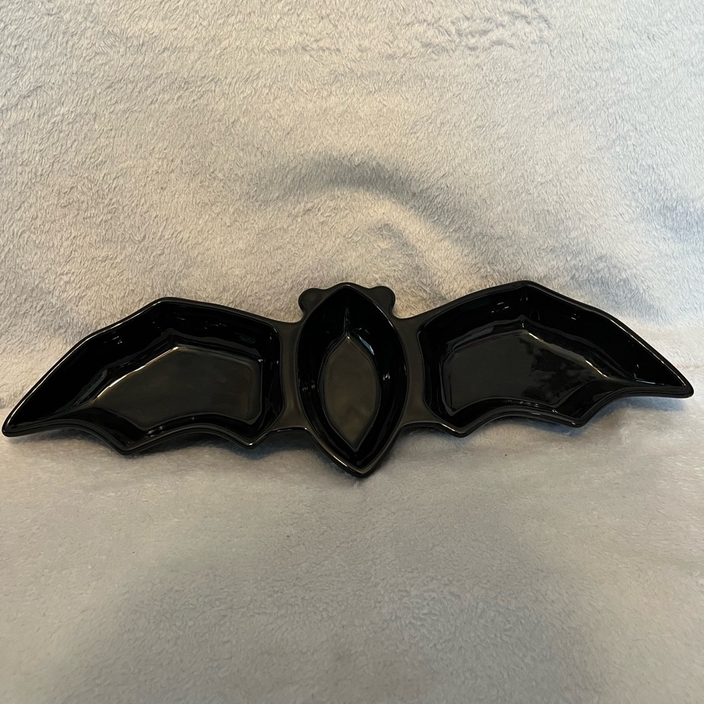Black Bat-Shaped Serving Tray